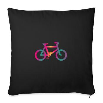 BICYCLE. CYCLING. ECOLOGY. ENVIRONMENT. - Sofa pillowcase 17,3'' x 17,3'' (45 x 45 cm) - black - Front