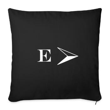East symbol compass white - Sofa pillowcase 17,3'' x 17,3'' (45 x 45 cm) - black - Front