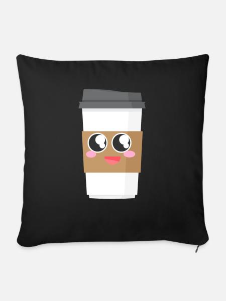 Sweet Coffee Cup - Sofakissenbezug 45 x 45 cm - Schwarz
