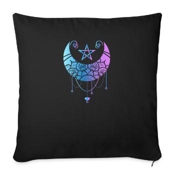 Pastell Gothic Mond Satan Mondsichel Witchy - Sofakissenbezug 45 x 45 cm - Schwarz - Vorne