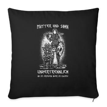 Mutter & Sohn - Sofakissenbezug 45 x 45 cm - Schwarz - Vorne
