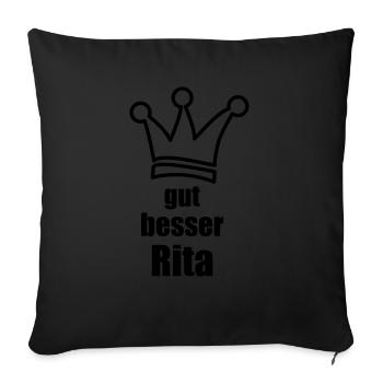 Rita - Sofakissenbezug 45 x 45 cm - Schwarz - Vorne