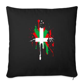 euskal herria design 8 - Sofa pillowcase 17,3'' x 17,3'' (45 x 45 cm) - black - Front