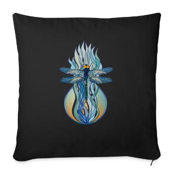 Libelle Jugendstil - Sofakissenbezug 45 x 45 cm - Schwarz - Vorne