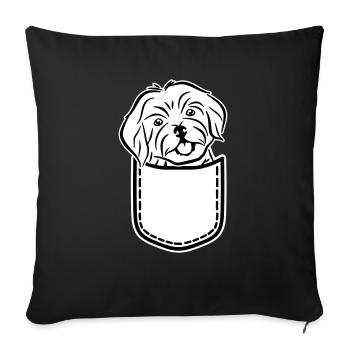 Havanese - Sofa pillowcase 17,3'' x 17,3'' (45 x 45 cm) - black - Front