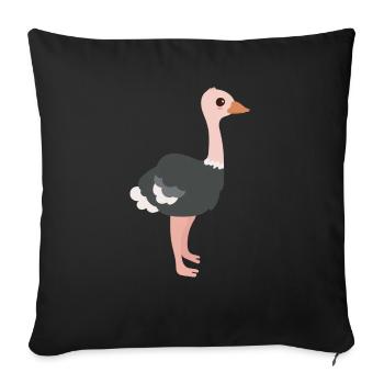 ostrich - Sofa pillowcase 17,3'' x 17,3'' (45 x 45 cm) - black - Front