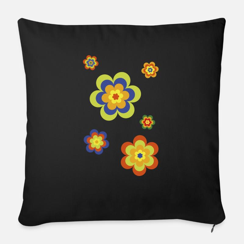 limited edition 3a flower power - Sofakissenbezug 45 x 45 cm - Schwarz