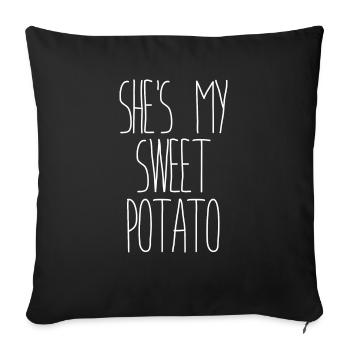 Elle est ma patate douce - Housse de coussin décorative 45 x 45 cm - noir - Devant