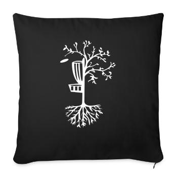 Disc Golf Tree Frisbee Spielspieler - Sofakissenbezug 45 x 45 cm - Schwarz - Vorne