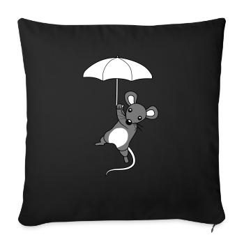 Niedliche fliegende Maus - Sofakissenbezug 45 x 45 cm - Schwarz - Vorne