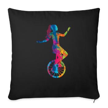 Unicycle Unicyclist Unicycling Unicycling - Sofa pillowcase 17,3'' x 17,3'' (45 x 45 cm) - black - Front