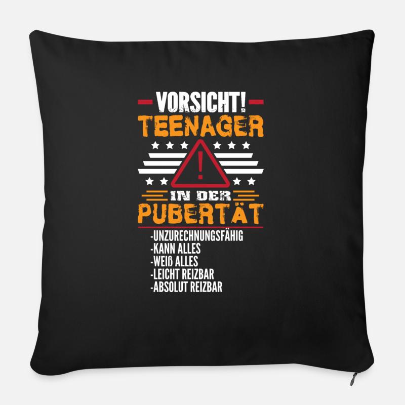 Teenager in der Pubertät - Sofakissenbezug 45 x 45 cm - Schwarz