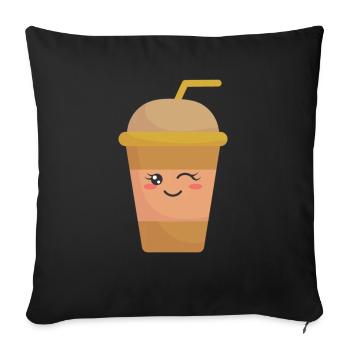 coffee - Sofakissenbezug 45 x 45 cm - Schwarz - Vorne