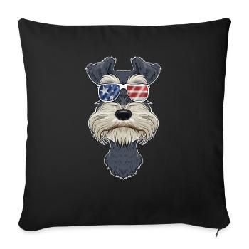 Miniature Schnauzer USA Sunglasses I American - Sofakissenbezug 45 x 45 cm - Schwarz - Vorne