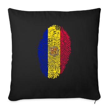 Drapeau d’Andorre - Housse de coussin décorative 45 x 45 cm - noir - Devant