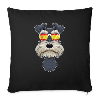 Miniature Schnauzer I Spain Sunglasses I Spanish - Sofakissenbezug 45 x 45 cm - Schwarz - Vorne