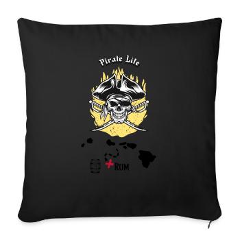 Vie de pirate, Chasse au trésor - Housse de coussin décorative 45 x 45 cm - noir - Devant