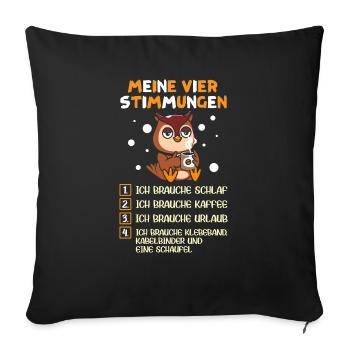 Meine vier Stimmungen - Sofakissenbezug 45 x 45 cm - Schwarz - Vorne