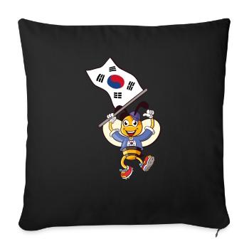 South Korean Bee - Sofa pillowcase 17,3'' x 17,3'' (45 x 45 cm) - black - Front