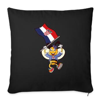 Croatie Abeille - Housse de coussin décorative 45 x 45 cm - noir - Devant
