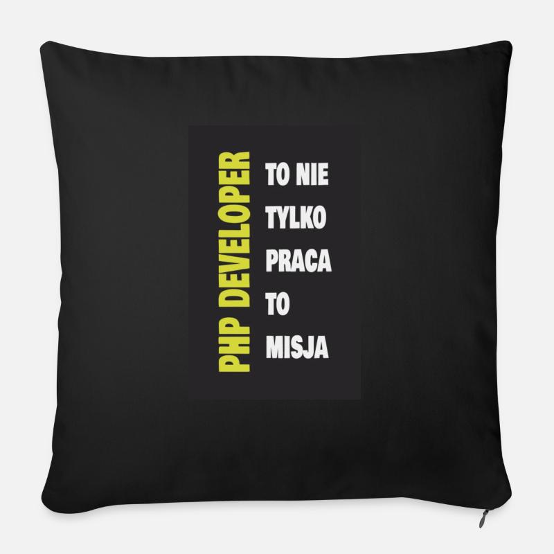 Développeur PHP - Housse de coussin décorative 45 x 45 cm - noir