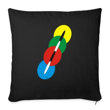 Channel 1 large - Sofa pillowcase 17,3'' x 17,3'' (45 x 45 cm) - black - Front