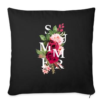 Summer flower - Housse de coussin décorative 45 x 45 cm - noir - Devant
