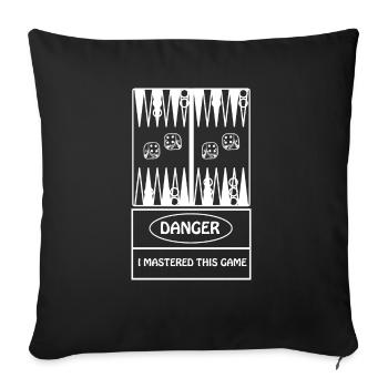 Boardgame Chess Backgammon Game Night - Sofa pillowcase 17,3'' x 17,3'' (45 x 45 cm) - black - Front