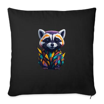 Racoon 2 - Sofa pillowcase 17,3'' x 17,3'' (45 x 45 cm) - black - Front