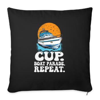 Bateau à moteur Drinking Party Cup Boat Parade - Housse de coussin décorative 45 x 45 cm - noir - Devant