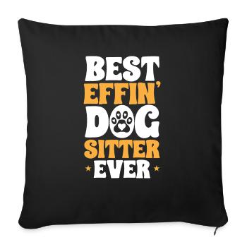 Pet Sitting Cat Dog Pet Sitter - Sofa pillowcase 17,3'' x 17,3'' (45 x 45 cm) - black - Front