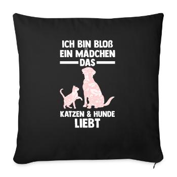 Hunde Katzenliebhaber Hundeliebhaber Katzen - Sofakissenbezug 45 x 45 cm - Schwarz - Vorne