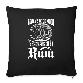 La bonne humeur d’aujourd’hui est sponsorisée par Rum Alcohol Drin - Housse de coussin décorative 45 x 45 cm - noir - Devant