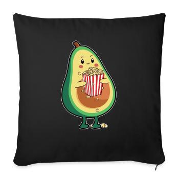 Soirée cinéma Mignon Funny Kids Avocat Popcorn - Housse de coussin décorative 45 x 45 cm - noir - Devant