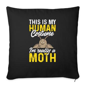 Moths Insect Collector Entomologist - Sofa pillowcase 17,3'' x 17,3'' (45 x 45 cm) - black - Front