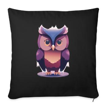 Owl Guardian (Dreamy Animals Collection) - Sofa pillowcase 17,3'' x 17,3'' (45 x 45 cm) - black - Front