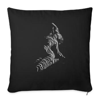 Beautiful female paint art zebra colorful woman - Sofa pillowcase 17,3'' x 17,3'' (45 x 45 cm) - black - Front