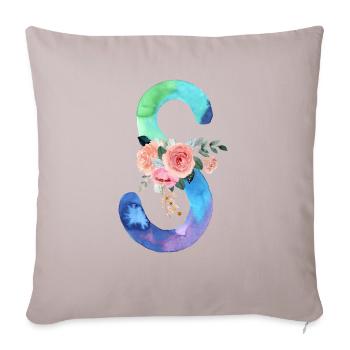 Lettre S watercolor - Housse de coussin décorative 45 x 45 cm - taupe clair - Devant