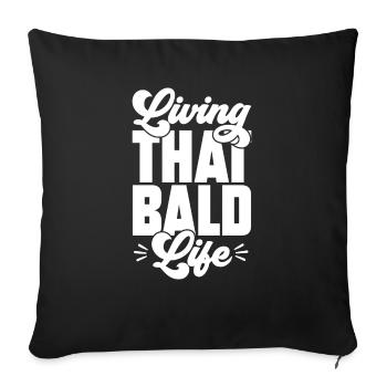 Tête chauve Calvitie Barbe Tête chauve - Housse de coussin décorative 45 x 45 cm - noir - Devant
