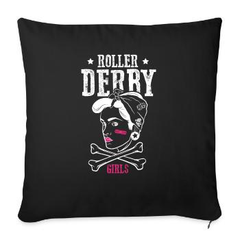 Roller Derby Skater Girl Rollers en ligne - Housse de coussin décorative 45 x 45 cm - noir - Devant