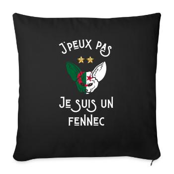 je Ne peux pas je suis un fennec algérien - Housse de coussin décorative 45 x 45 cm - noir - Devant