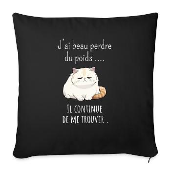 J’ai beau perdre poids il continue de me trouver - Housse de coussin décorative 45 x 45 cm - noir - Devant