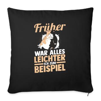 Everything used to be easier cat funny sayings - Sofa pillowcase 17,3'' x 17,3'' (45 x 45 cm) - black - Front