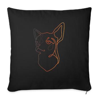 Chihuahua coloré un dessin au trait - Housse de coussin décorative 45 x 45 cm - noir - Devant