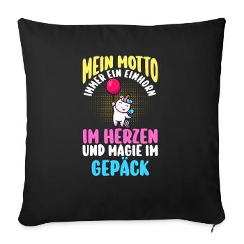 Licorne - Housse de coussin décorative 45 x 45 cm - noir - Devant