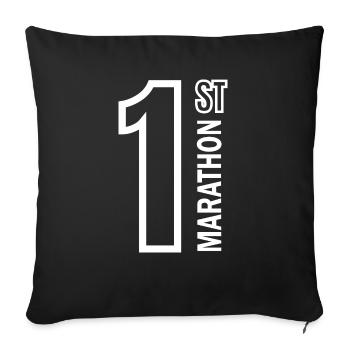 Marathon Courir Jogging - Housse de coussin décorative 45 x 45 cm - noir - Devant