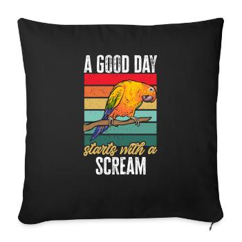 Parakeet, Parrot, Parakeet, Bird - Sofa pillowcase 17,3'' x 17,3'' (45 x 45 cm) - black - Front