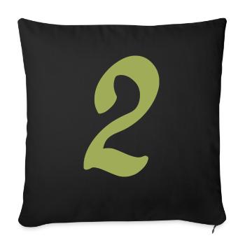 2 - Housse de coussin décorative 45 x 45 cm - noir - Devant