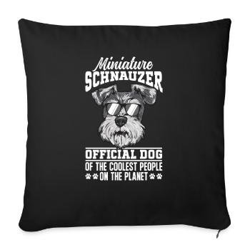 Schnauzer nain Chien Schnauzer - Housse de coussin décorative 45 x 45 cm - noir - Devant