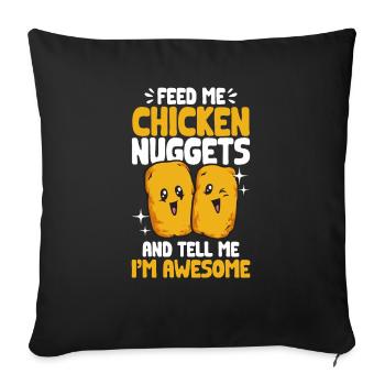 Chicken Nugget Lover Chicken Nuggets - Sofa pillowcase 17,3'' x 17,3'' (45 x 45 cm) - black - Front